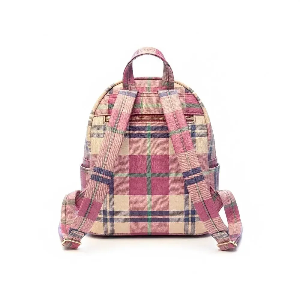 Circus by Sam Edelman Grid Bear Pink Plaid Mini Backpack Tartan Cute New